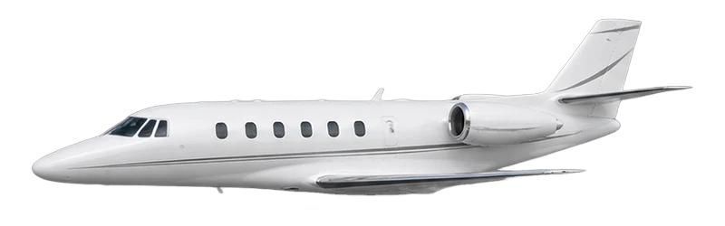 Midsize jet, side view