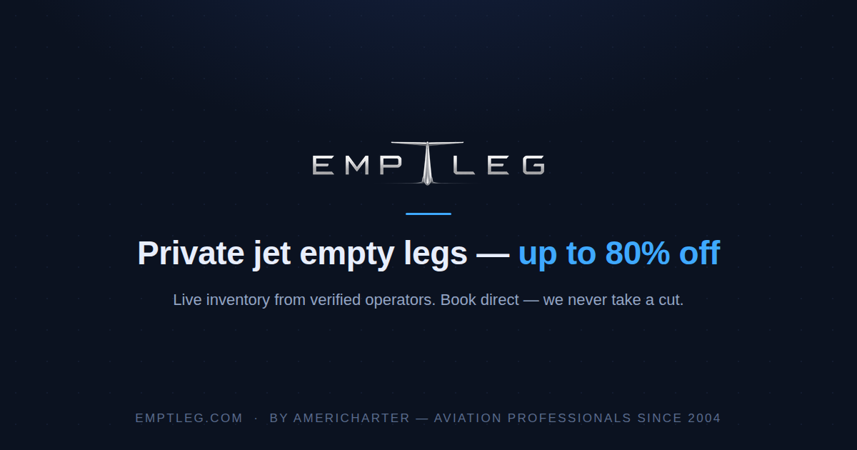 Empty Leg Flights from Glendale (GEU), 2 live